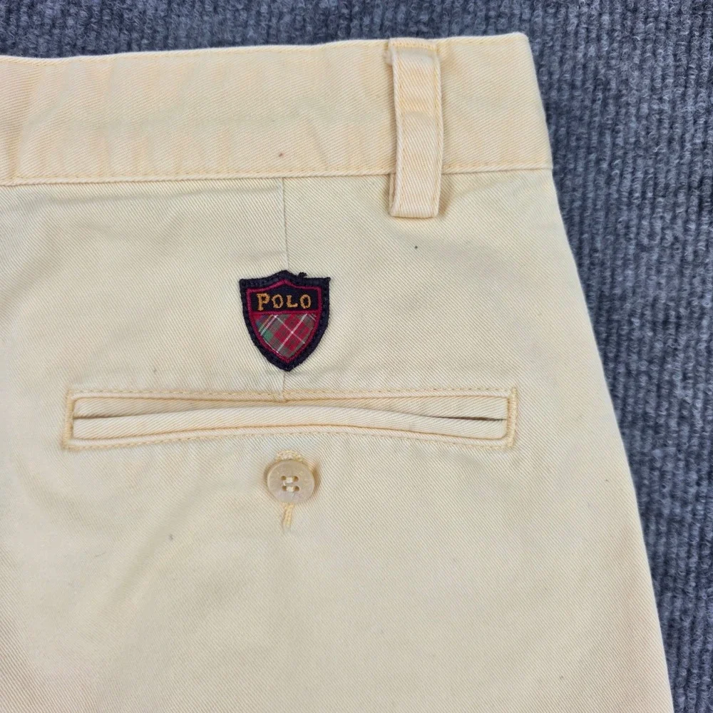 Polo Golf Ralph Lauren Mens 31 Pleated Shorts Pale Yellow Cotton Twill Classic